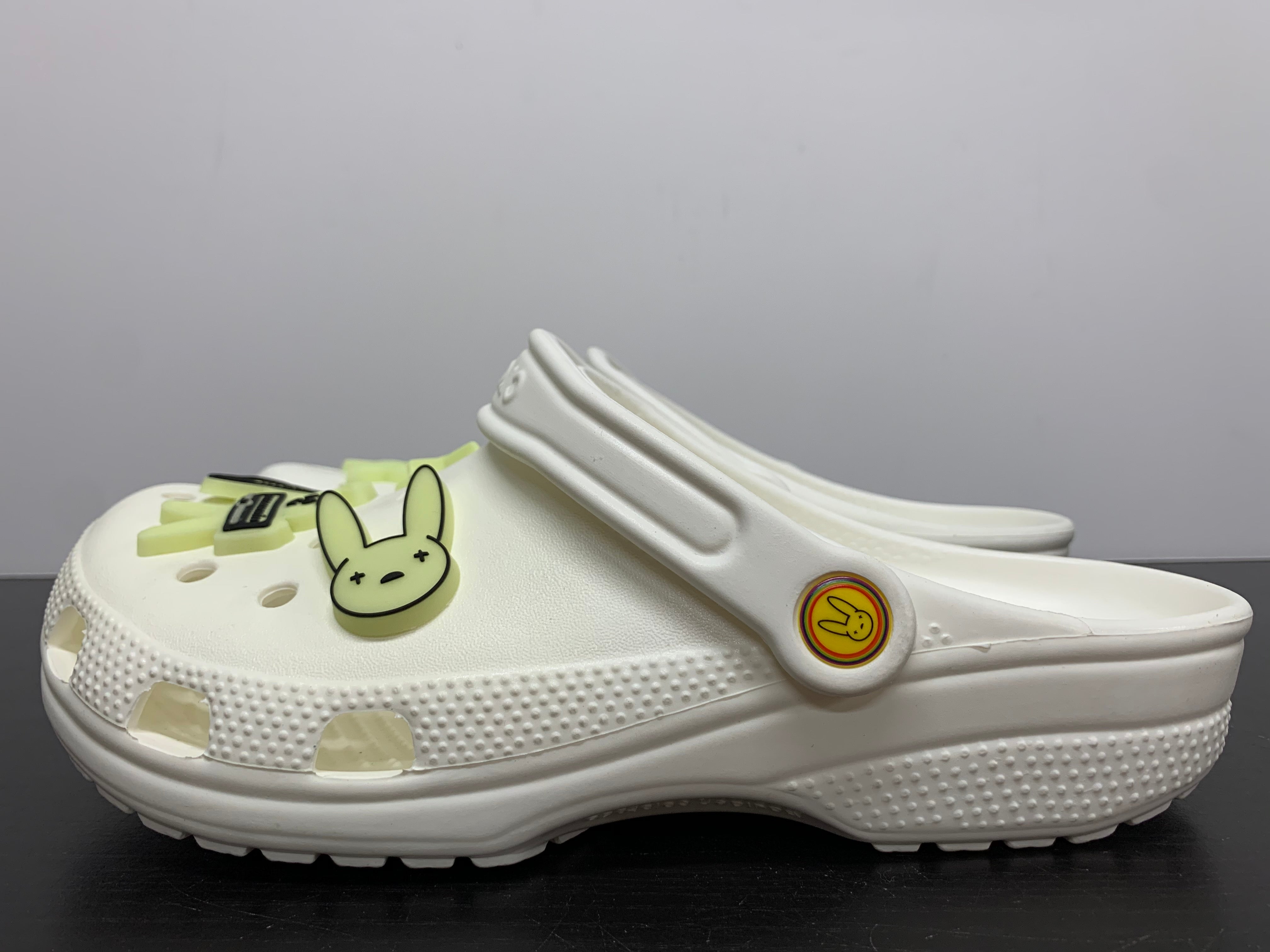 Dark Crocs White Bad Bunny Crocs Crocs Clogs Youth C8 W/ Bad Bunny