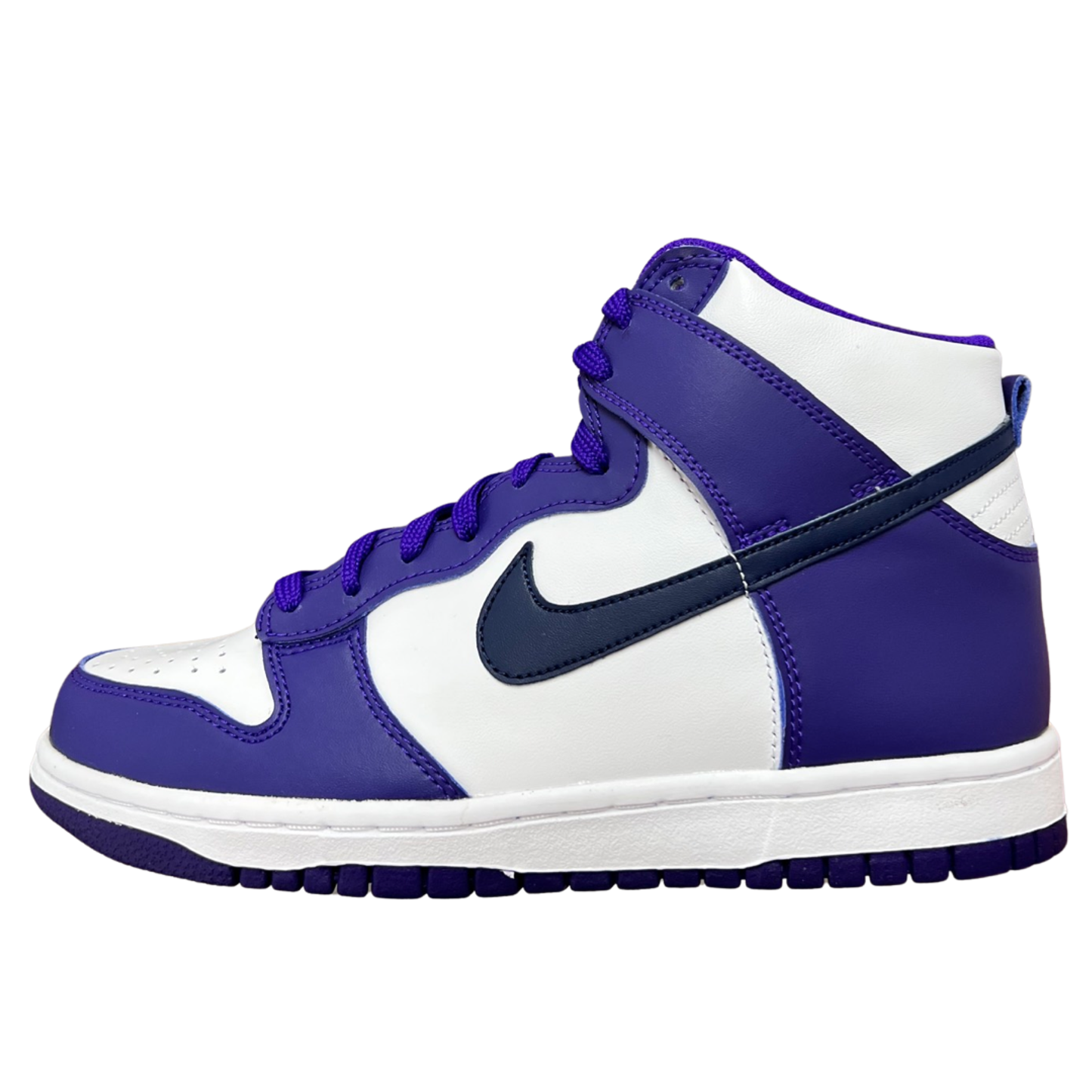 Nike Dunk High White Midnight Navy Electro Purple GS