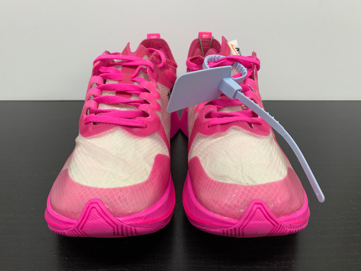 off white tulip pink on feet