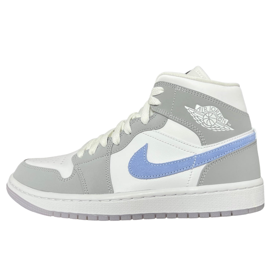 WMNS Nike Air Jordan 1 Mid Wolf Grey Aluminum