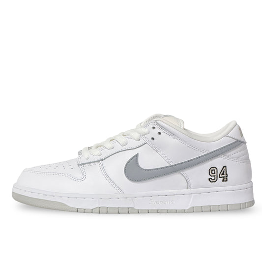 Nike SB Dunk Low Supreme 94 White Metallic Silver