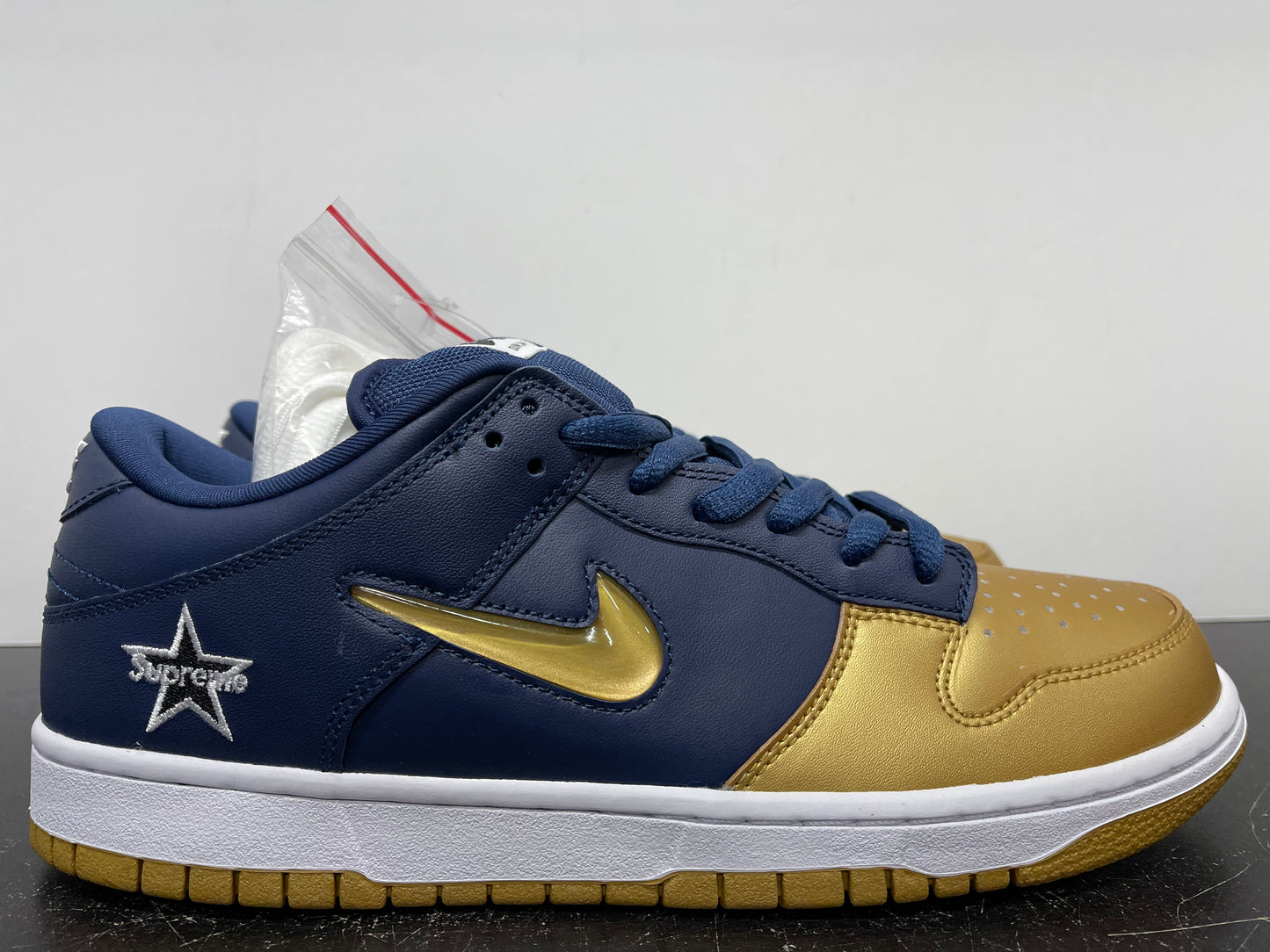 Nike SB Dunk Low Supreme Jewel Swoosh Gold