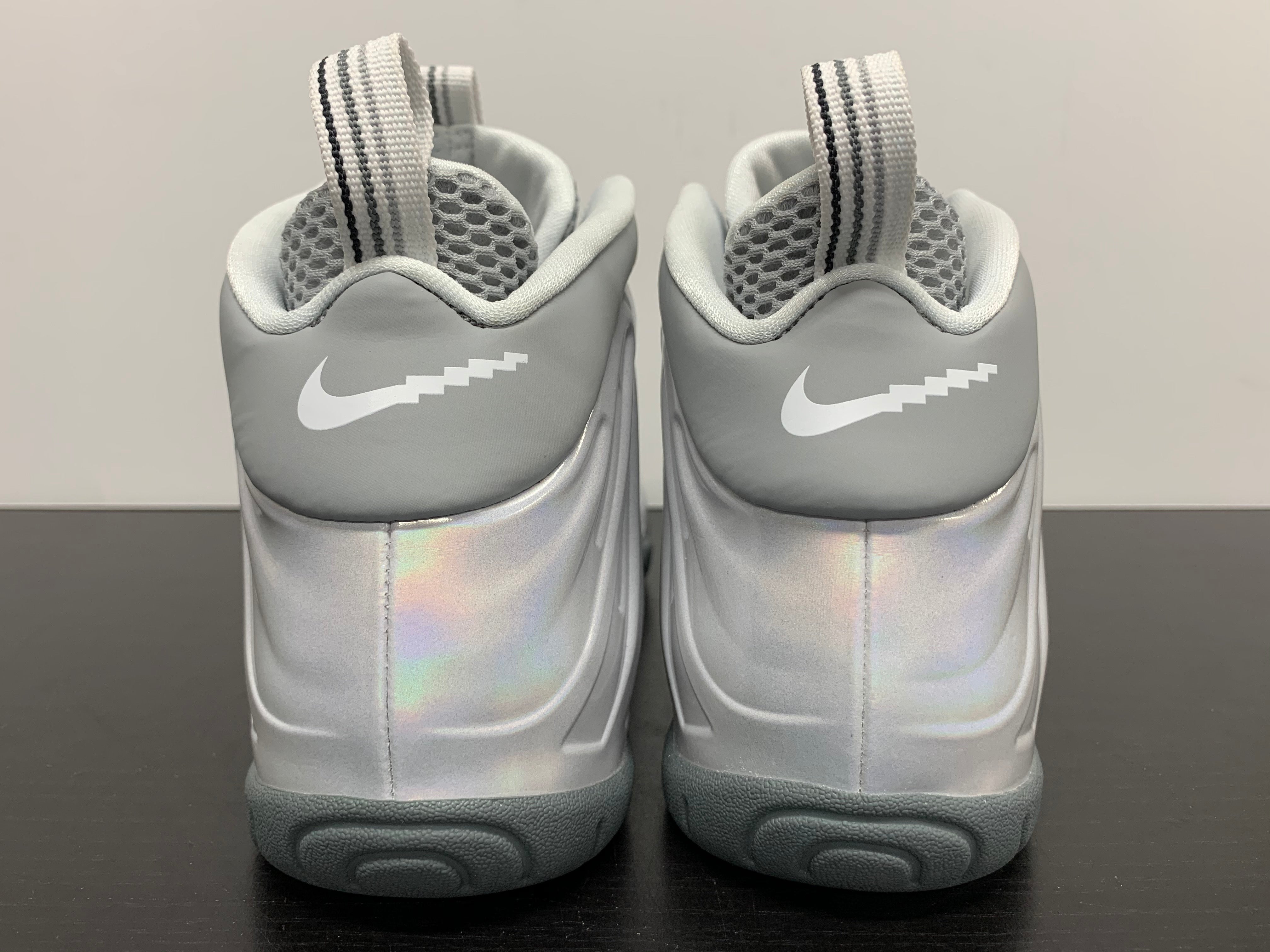 White Foamposites With Rainbow Bottoms